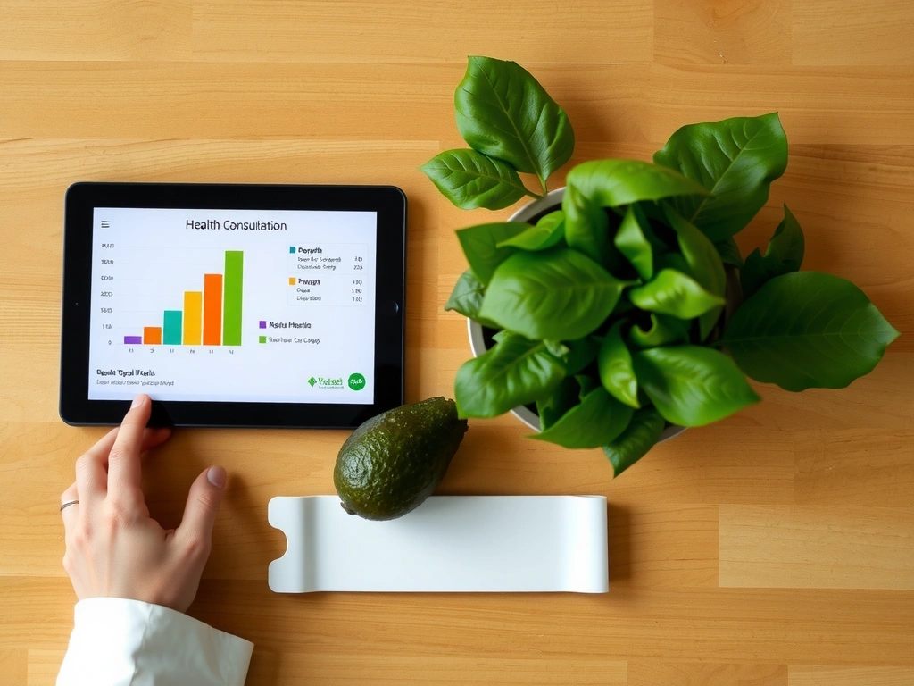 Frische Lebensmittel und digitale Gesundheitsaufzeichnungen für Ernährungsberatung